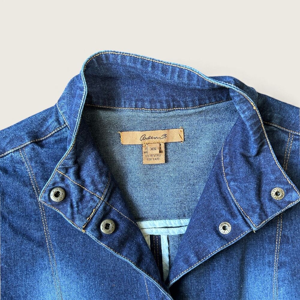 Arden B Denim Dress Jacket Women’s XS Longline Button Front 2000s Y2K Jean Dress - Picture 8 of 9